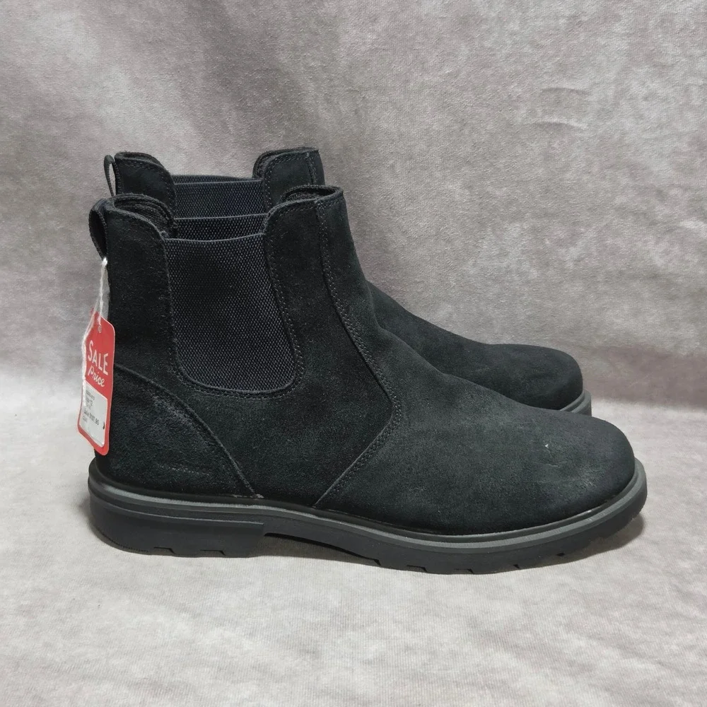 Sorel Mens Caribou Chelsea Boots Black Suede Waterproof NM4900-010 Size 12